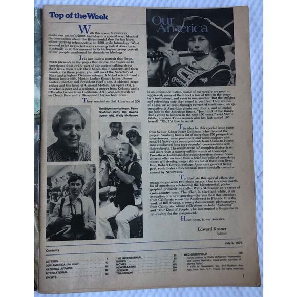 Newsweek Magazine July 4,1976 Our America Self Portrait At 200 Years VINTAGE ADS - Picture 3 of 9